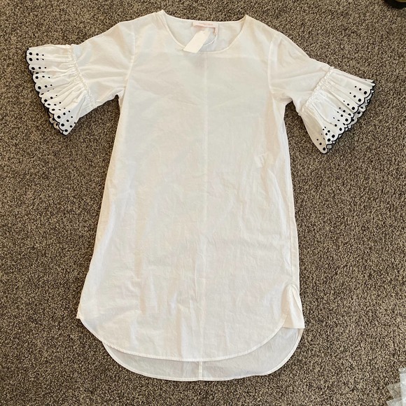 See By Chloe Dresses & Skirts - See by Chloe White Shirt Dress with Ruffled Sleeves - Size 34